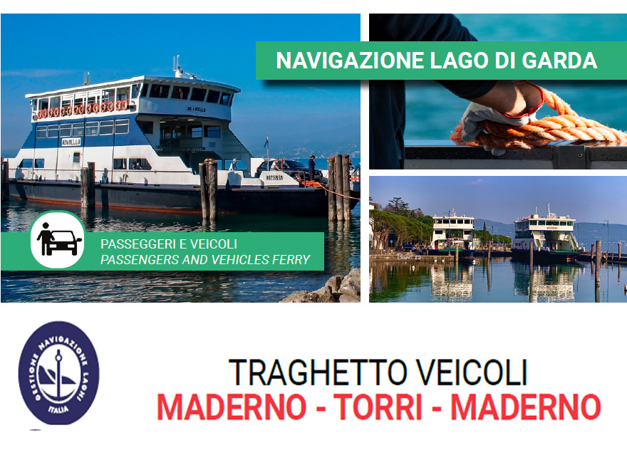 Fahrpläne und Preise Schifffahrt Torri del Benaco - Toscolano Maderno sul Garda. Fähre am Gardasee Fahrplan fähre Torri Maderno